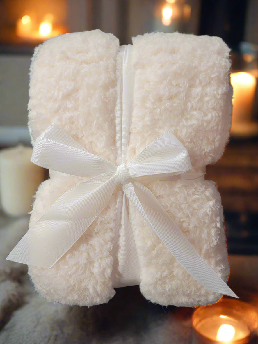 Queen/king Ivory Faux Shearling blanket FREE WITH $100 OR MORE PURCHASE