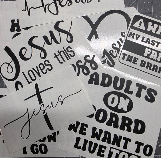 Car/Mirror Decal Or weeding project